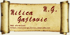 Milica Gajlović vizit kartica